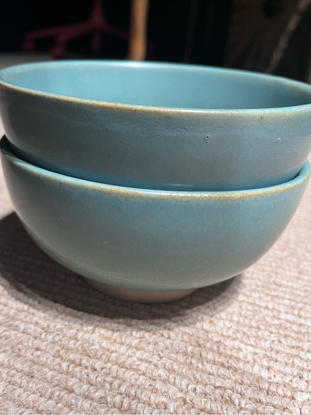 West Elm Blue Ceramic Cereal Bowls